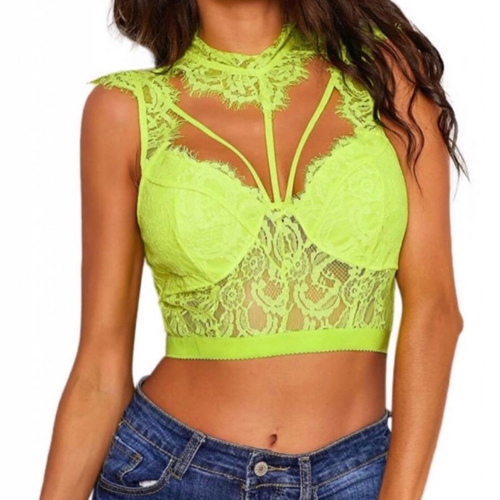 Neon yellow crop top NEW